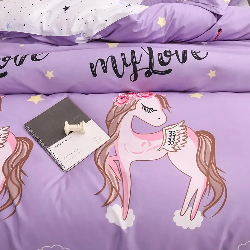 Комплект постельного белья из 50 предметов постельное белье с единорогом