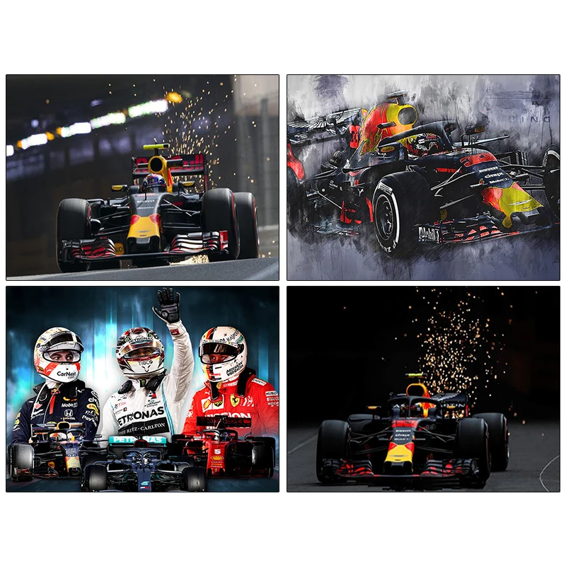 

Алмазная живопись Max Red Racing Verstappen Car full Drill 5d Вышивка крестиком Мозаика картина с круглыми стразами алмазами вышивка