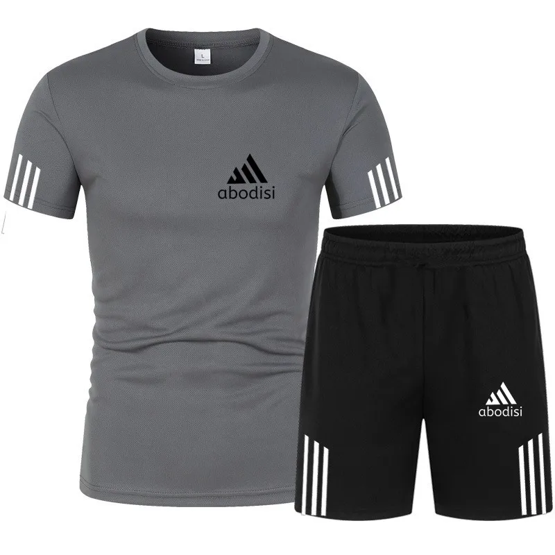 

Fashion Hot Sale Sports T-shirt Letter Print Shorts Suit Men's Summer Sportswear + Beach Shorts Men's Casual Two-Piece Suit