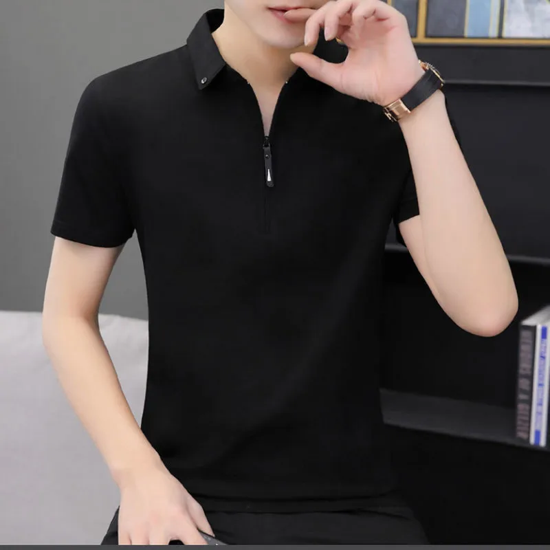 Футболка мужская с коротким рукавом приталенный силуэт хлопковая рубашка-поло