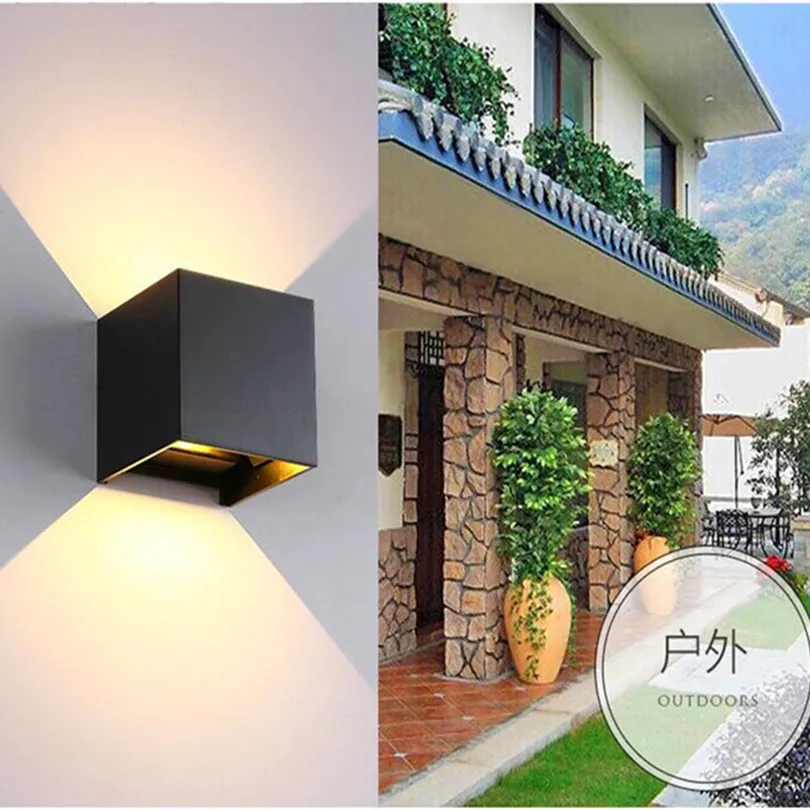 10W 12W Dimmable LED Wall Light Waterproof Cube Adjustable Surface Mounted Outdoor Indoor Lighting UP Down Lamp | Лампы и освещение