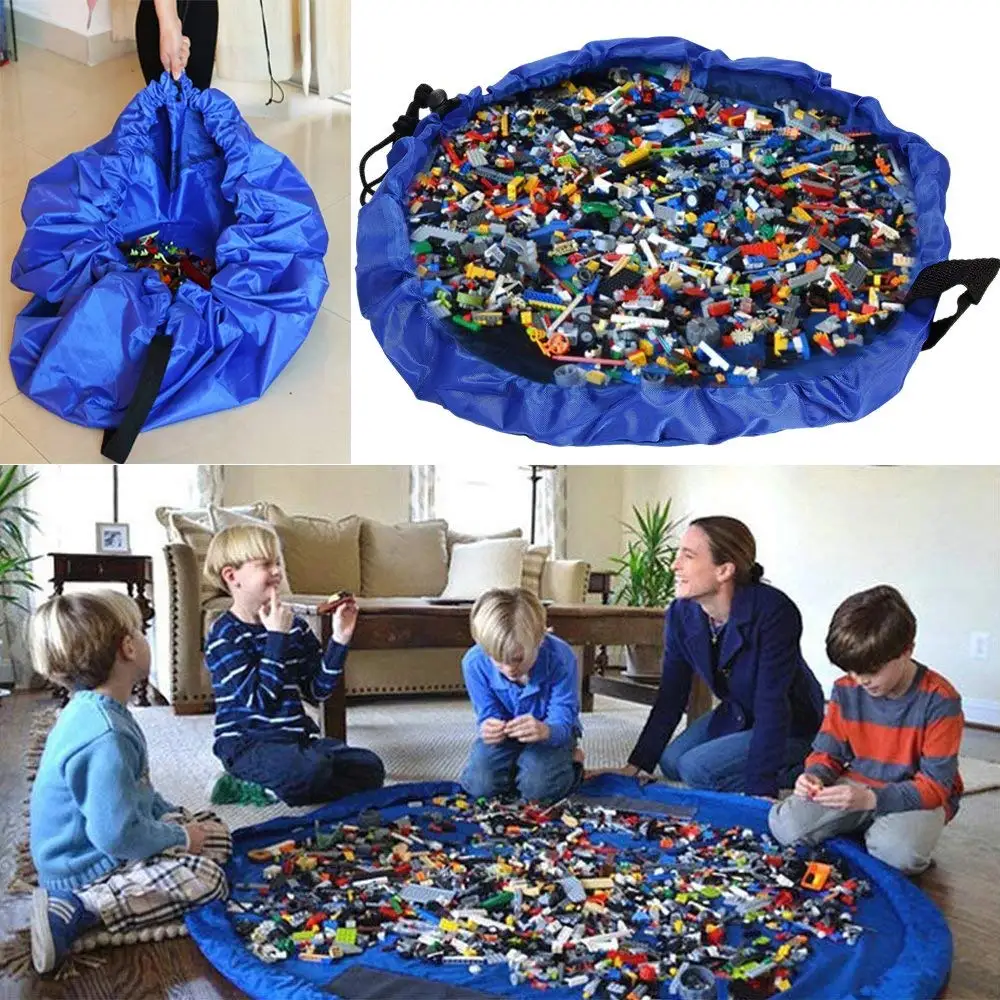 Portable Kids Toy Storage Bag and Play Mat Lego Toys Organizer Drawstring Pouch Fashion Practical Bags | Дом и сад