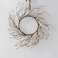 white pip berry wreath candle ring off winter wreath for festival celebration front door wall window holiday christmas home deco