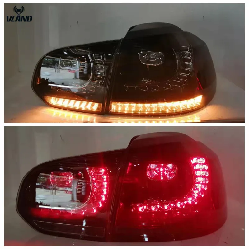 

VLAND Factory for Car LED lights assembly for Golf 6 LED Taillight 2008-2013 LED Tail lamp with DRL+Reverse+Brake+Moving signal