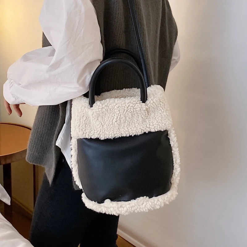 Зимняя теплая женская сумка-мессенджер на плечо женские сумки шикарные из