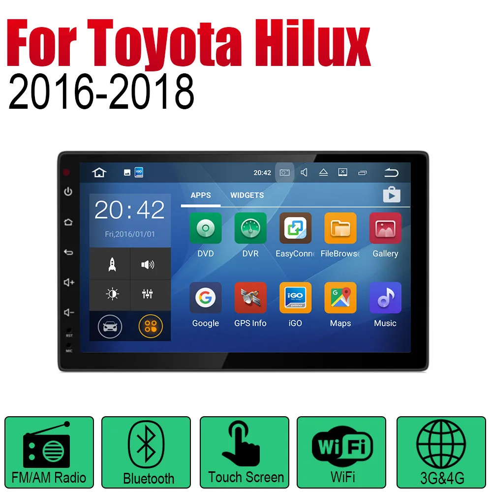 ZaiXi Android 2 Din Авто Радио для Toyota Hilux 2016 ~ 2018 автомобильный мультимедийный плеер GPS