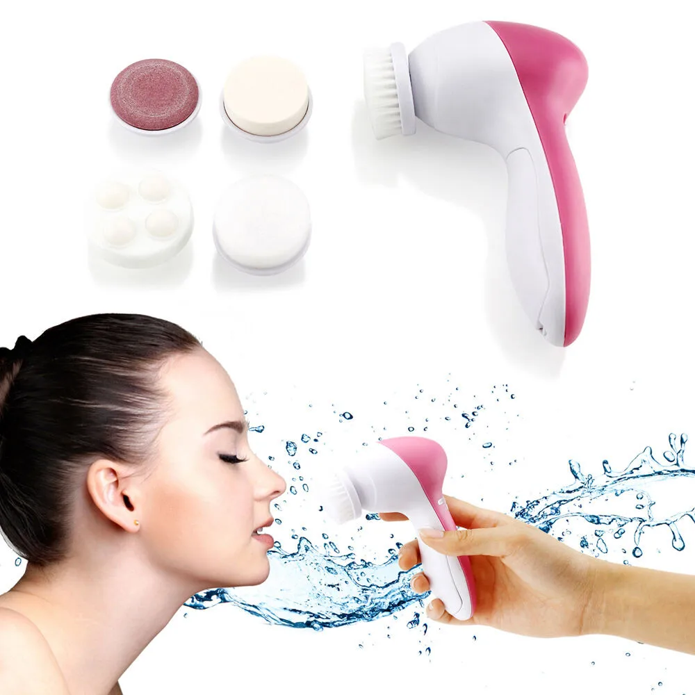 5 in 1 Professional Electric Facial Cleanser Wash Face Machine Pore Cleaner Mini Beauty Massager Brush Cleaning Skin Care | Красота и