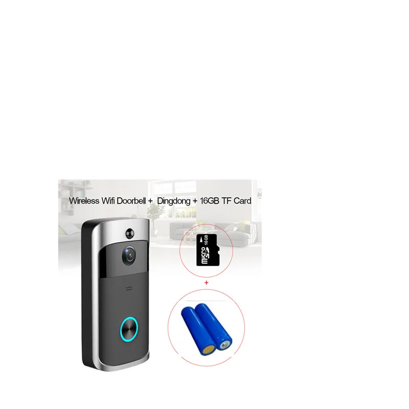 Option 6 Умный беспроводной дверной звонок, Wifi, для домашней безопасности, видео, дверной зритель, звонок, дверной звонок с камерой, цифровые видео глаза для двери - Цвет: Option 6
