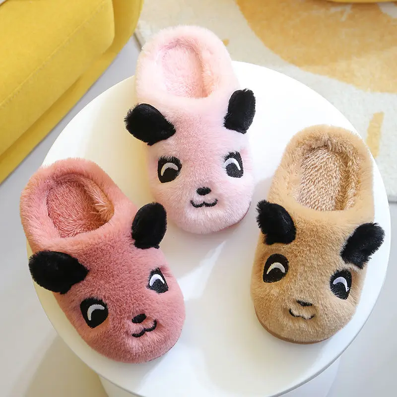 

Children's Cotton Slippers Cartoons Keep Warm and Prevent Autumn and Winter Household Cotton Shoes Fluffy Slippers Cute Slippers