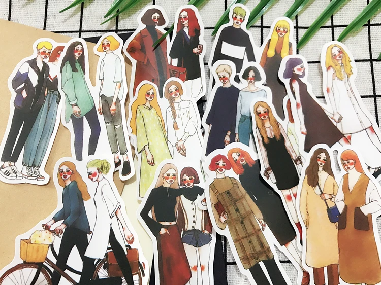 25 шт./компл. Ретро Винтажные наклейки со смайликом для девушек сделай сам