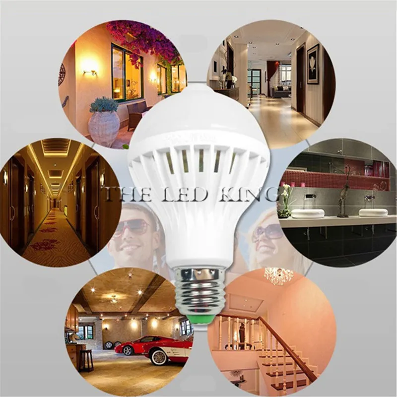 Светодиодная лампа 3W 5W 7W 9W PIR датчик движения Сенсор Лампа AC 220V 230V Авто Smart Led