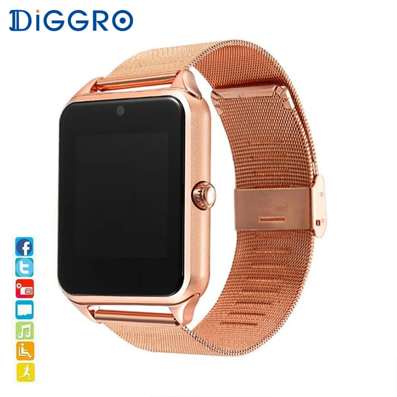 Diggro GT08 плюс металлические умные часы ремешок Ios Z60 Bluetooth наручные Поддержка Sim TF