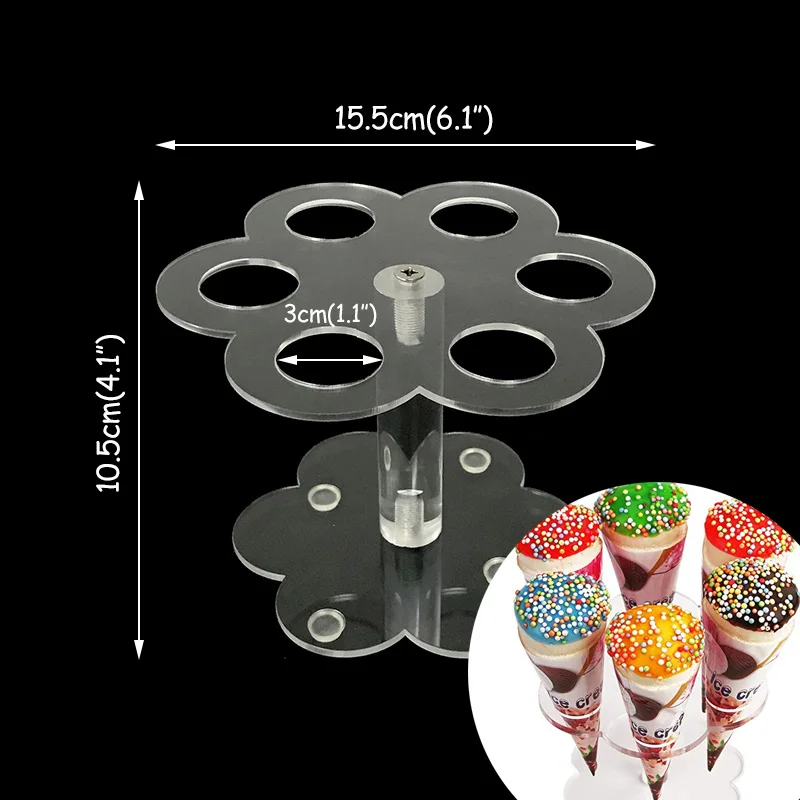 1pc ice cream stand Деревянные настенные подставки пончики подставка для досок подвесные пончики настольные свадебные украшения, аксессуары для детского дня рождения - Цвет: 1pc ice cream stand