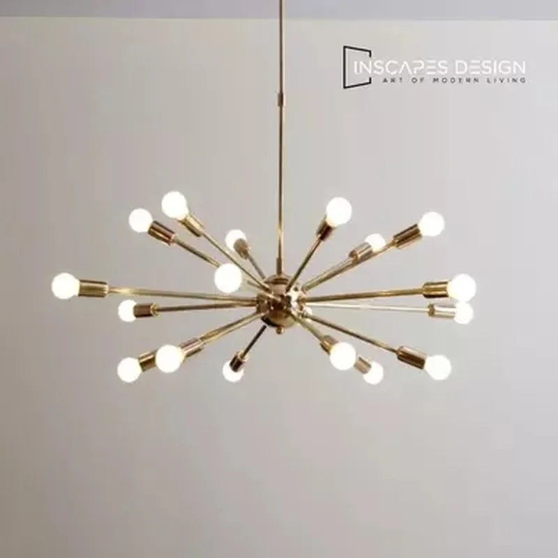 Винтаж латунь люстра спутник современный светильник подвесной Гостиная дома