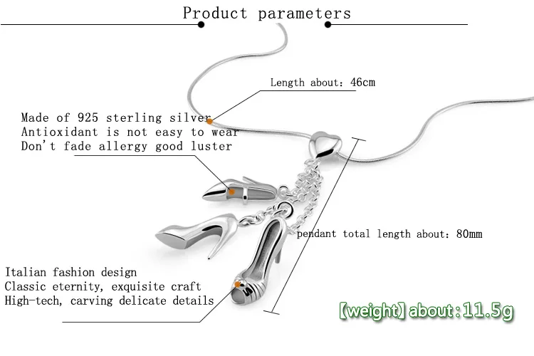 Модное украшение серебряного цвета ожерелье с кулоном специальный дизайн обуви