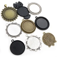5pcslot 30mm inner size 4 colors plated classic style cabochon base setting charms pendant tray