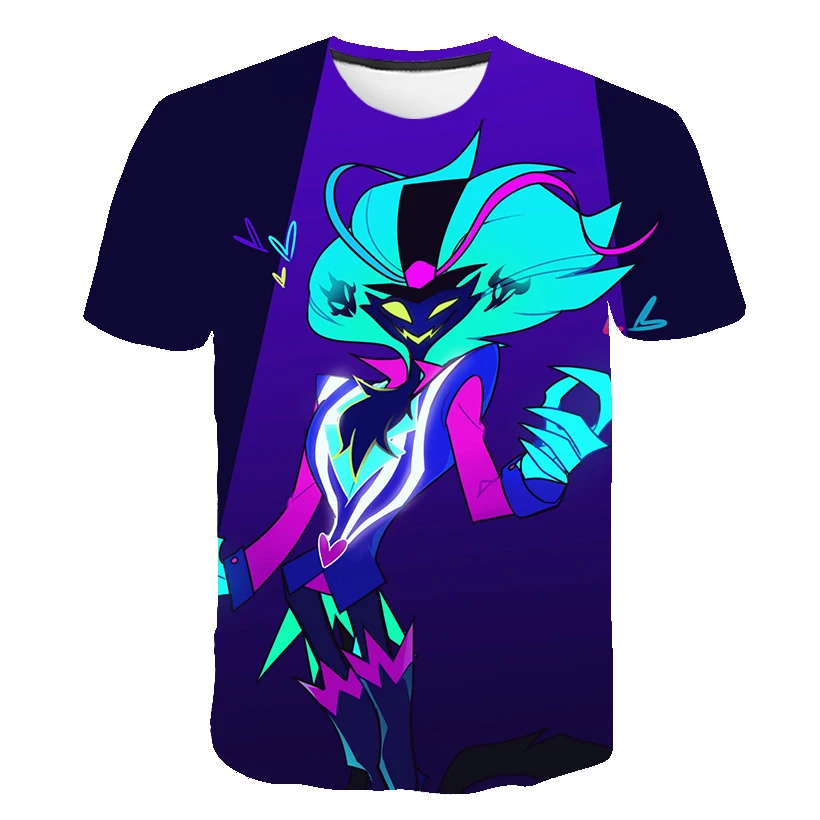 

Summer 3D children helluvaboss short-sleeved T-shirt 4 to 14 years old middle school students cartoon anime cool T-shirt