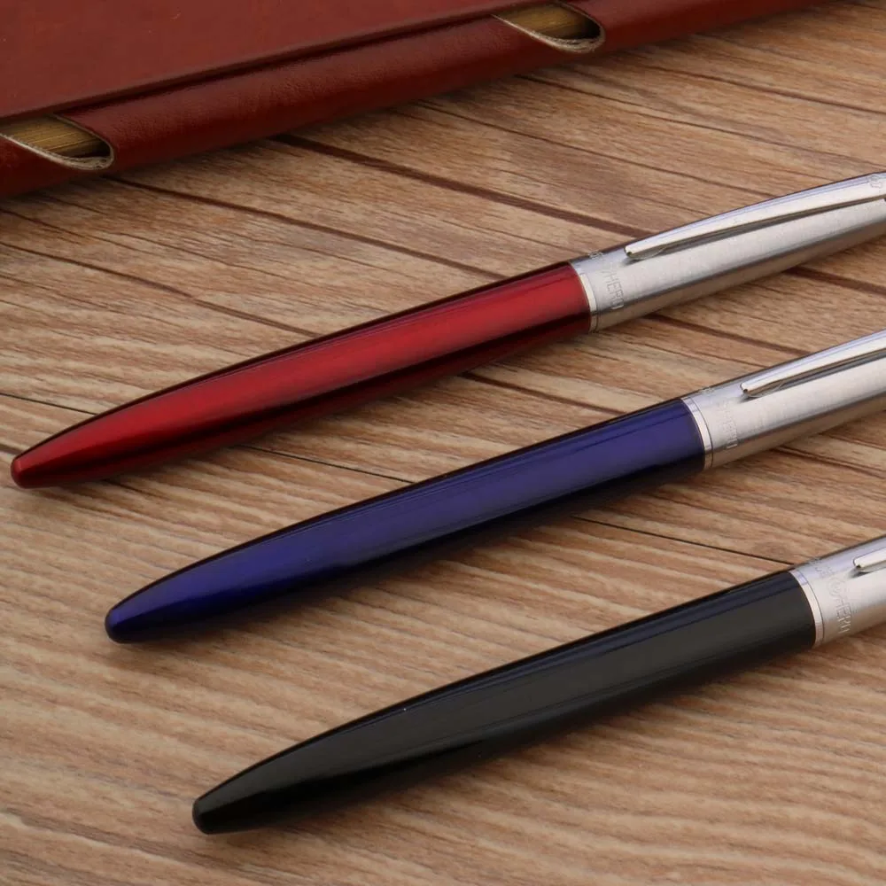 Ручка перьевая Hero 5016 из нержавеющей стали с красным и синим наконечником - купить