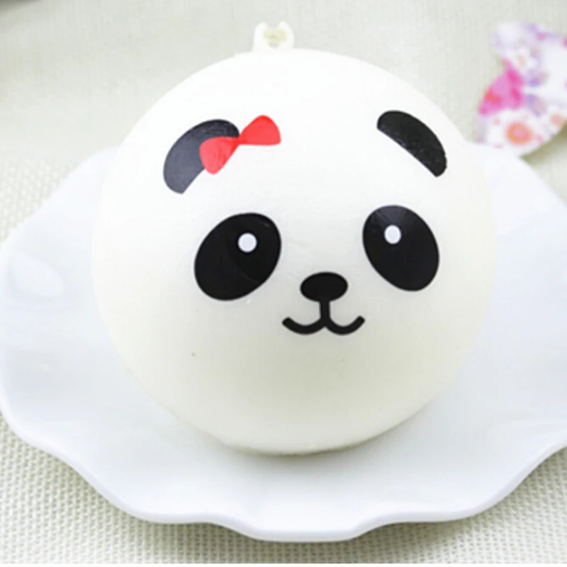 Hot Jumbo Panda Squishy Charms Kawaii Buns Bread Cell Phone Key/Bag Strap Pendant Squishes Car Styling decoration images - 6