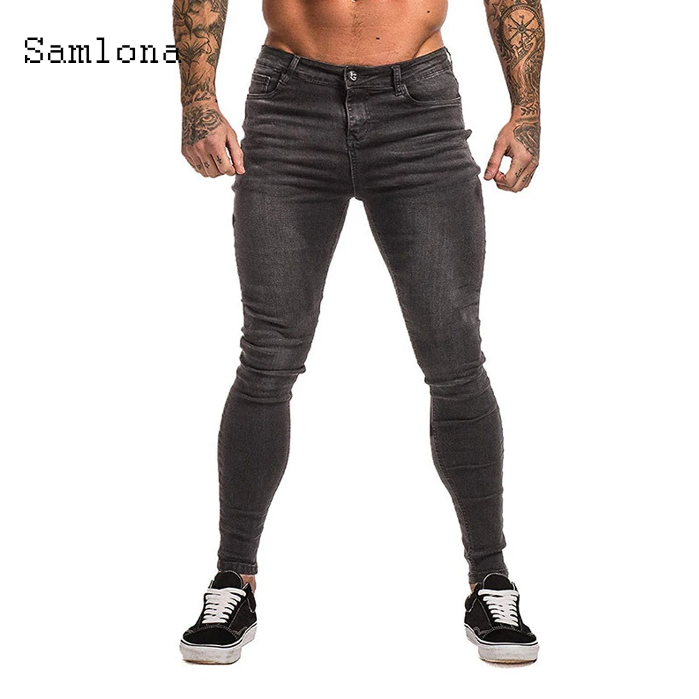 Men's Sexy Jeans Denim Pants Casual skinny Hole Ripped Pant Fashion 2020 European and American style Punk Trousers Men Garments