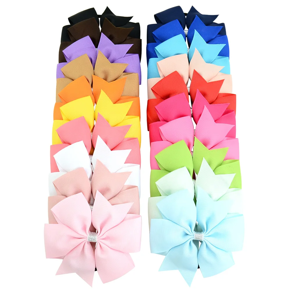 Детский головной убор 20 шт./лот 4 5 дюйма милый Серебристый бант с цветами повязка