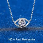 Ожерелье из настоящего серебра с муассанитом 0,5 карата, с бриллиантом, открытое, от сглаза, ожерелье для женщин, мужчин, Подарочные ювелирные украшения