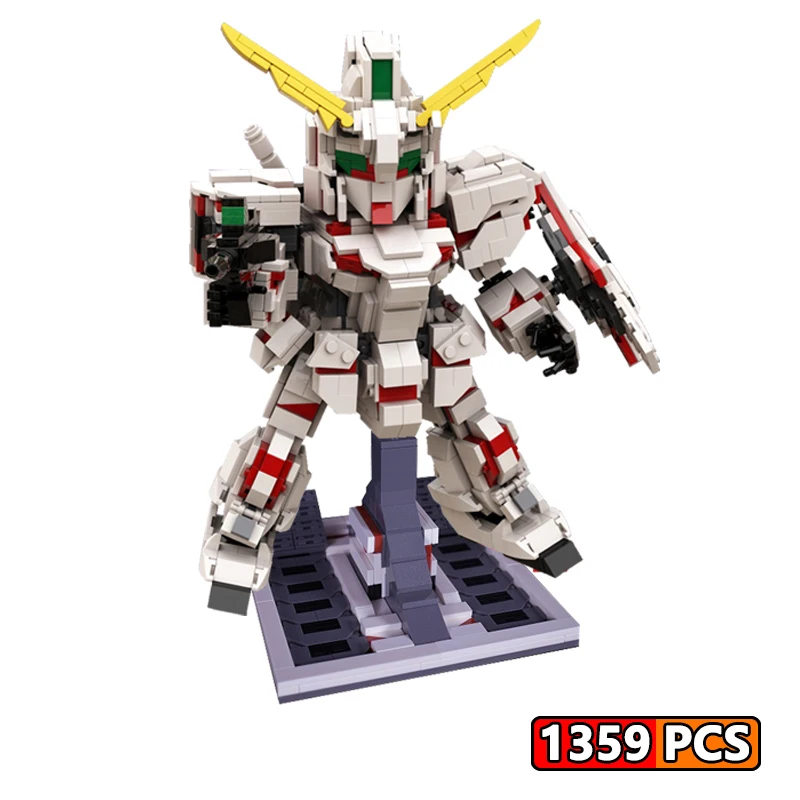 

Mobile Suit Unicorn Robot Building Blocks Military MOC 3D Model Aircraft Warfare Figures DIY Mini Bricks Educational Toys