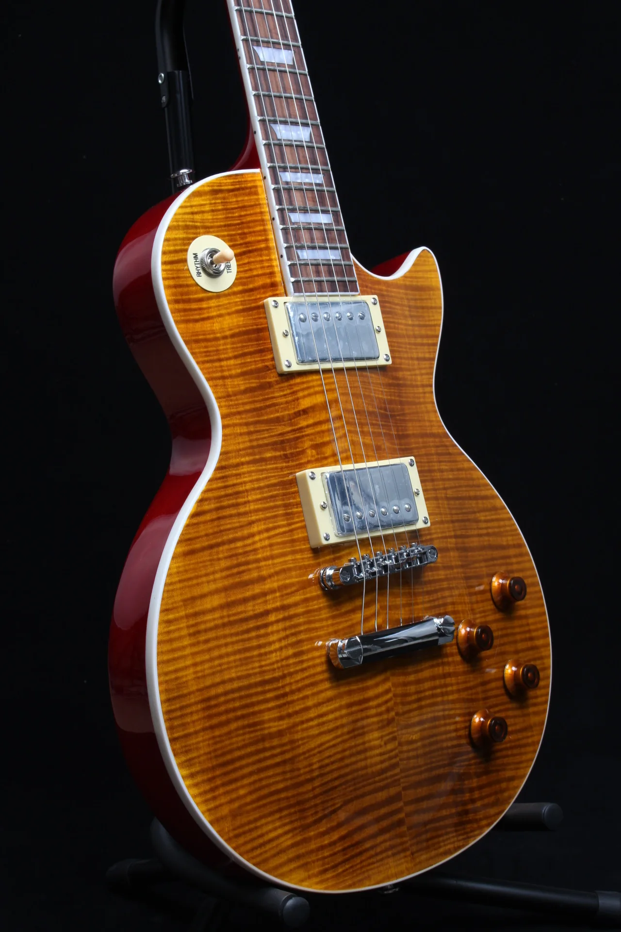 

Rosewood fingerboard electric guitar, burst maple top red back,Solid mahogany body electric guitar, Free shipping