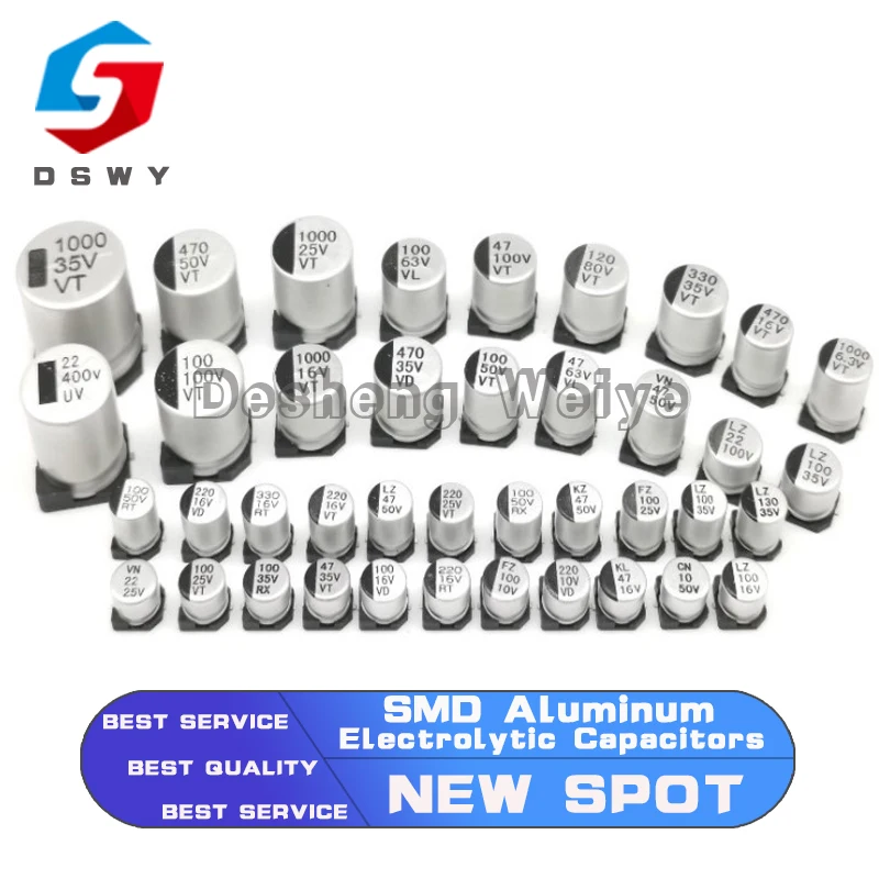 20 шт. электролитический конденсатор для поверхностного монтажа Алюминий 6 3 V 10V 16V