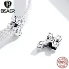 Подвеска-Крест BISAER, браслет из стерлингового серебра 925 пробы с подвеской-крестиком, аксессуары для самостоятельного изготовления для женщин, ECX116