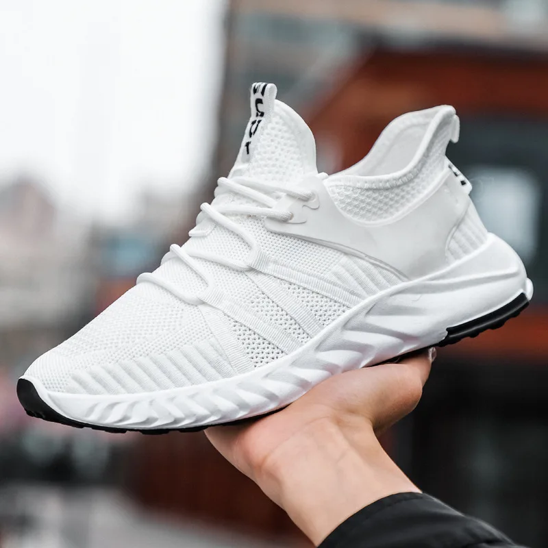 

Spring Men Sports Shoes Breathable Mesh Flying Woven Sneakers Jogging Trainers Outdoor Walking Running Sneaker Tenis Masculino