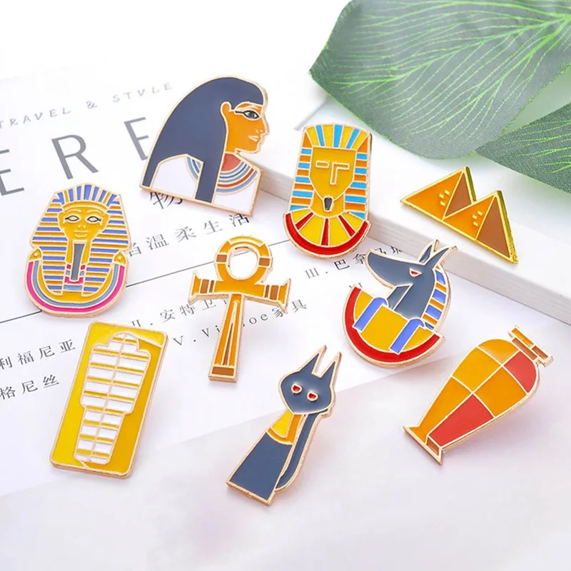 Креативные Броши Булавки на лацкан с пирамидой Фараона и эмалью в древнем