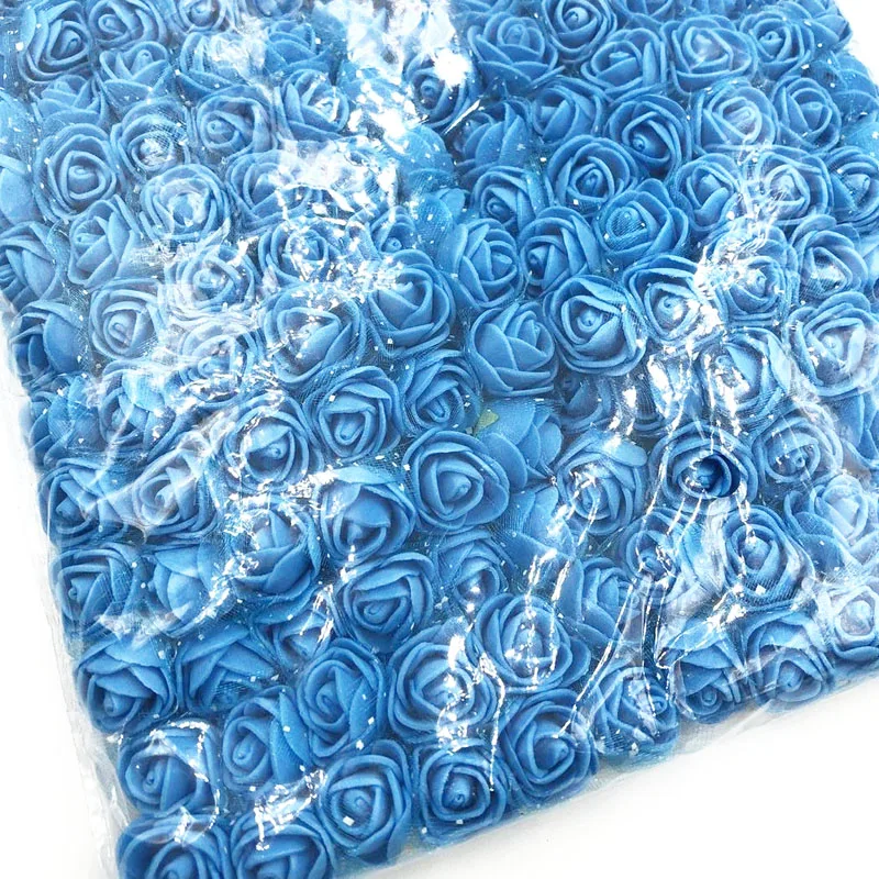Color 1 144 шт./лот 2 см пены Искусственный цветок розы Свадебное Оформление букета - Цвет: Color 1