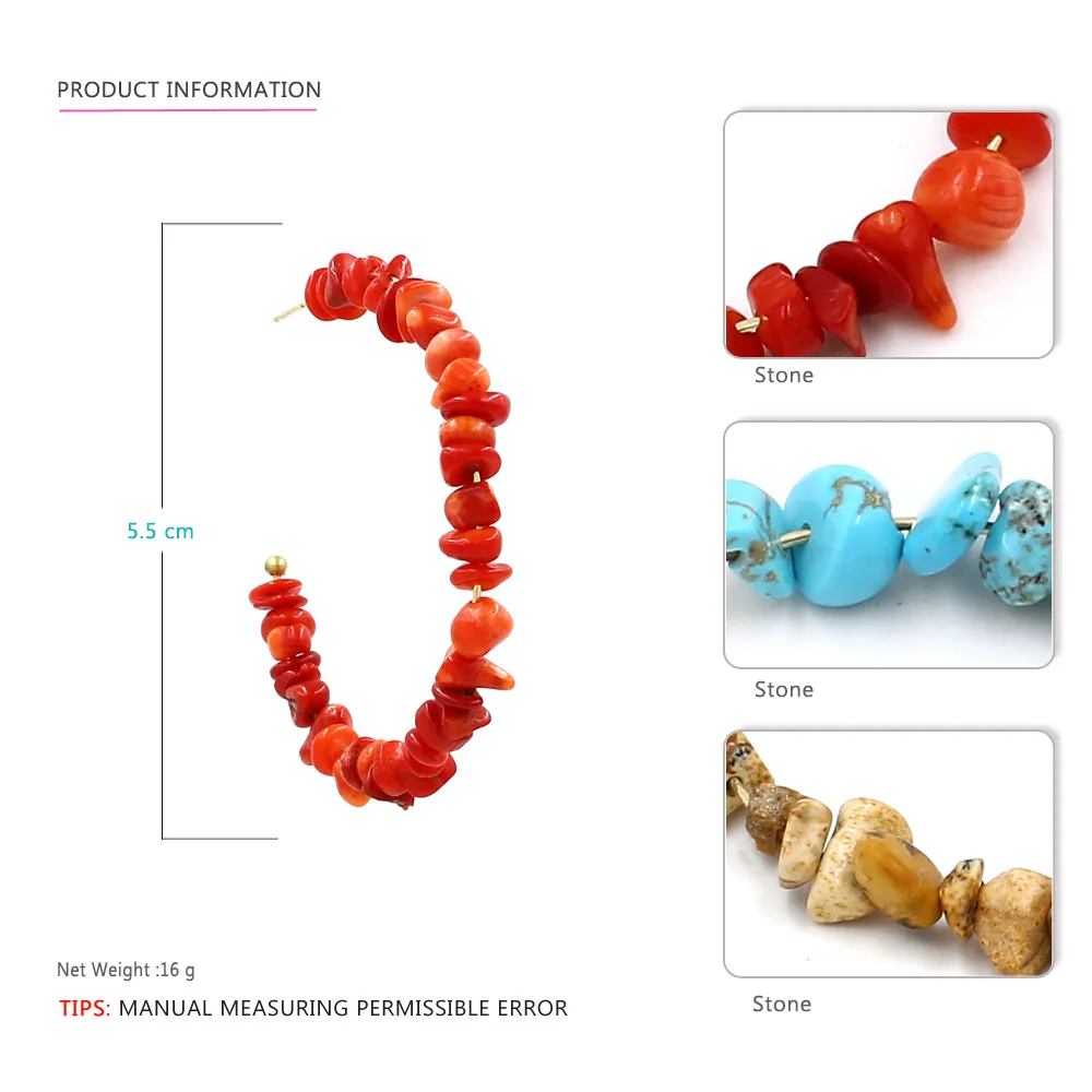 Светильник-голубые/красные/черные/коричневые серьги с-образной формы из бисера