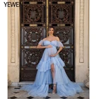 Элегантное платье для беременных с открытыми плечами с оборками спереди платья для беременных для фотосессии или будущей мамы 2021 YEWEN