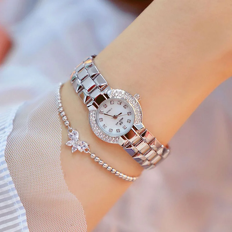 Женский браслет серебряные часы с бриллиантами роскошные брендовые модные