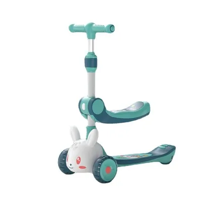 

Lightweight children's 3-wheel pedal scooter with folding seat adjustable height balance coordination training vehicle