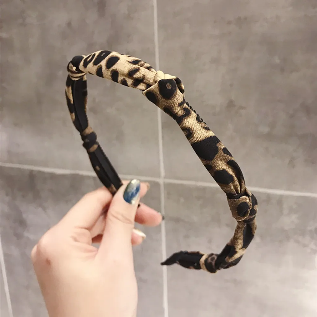 Женская леопардовая повязка на голову модная повседневная Милая узкая