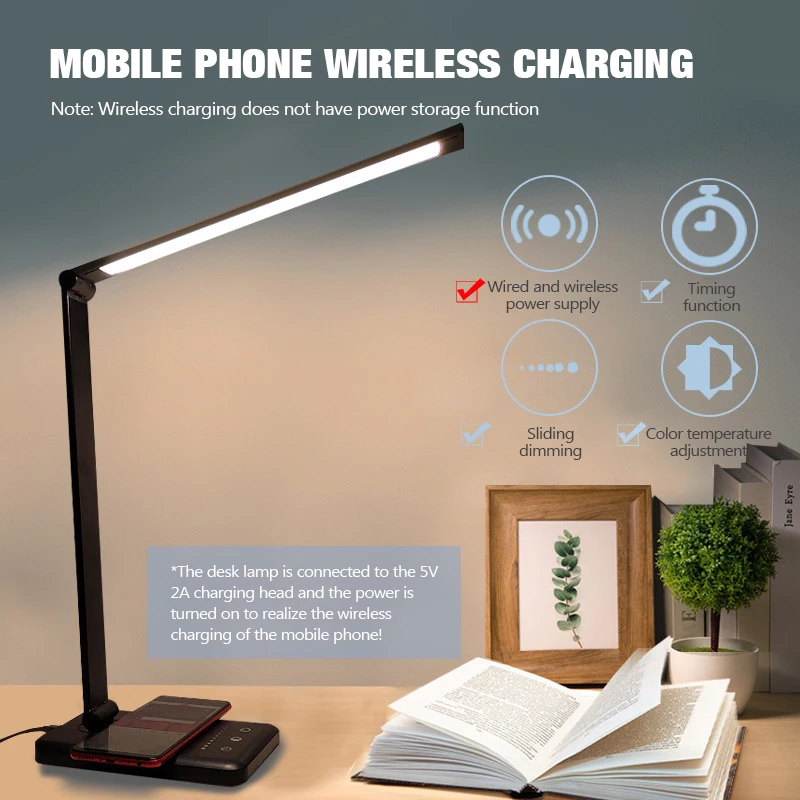 

Aluminum Alloy Folding Touch 3 Dimming Eye Protection Desk Lamp Reading Lamp LED Desk Lamp Student USB Reading Desk Lamp