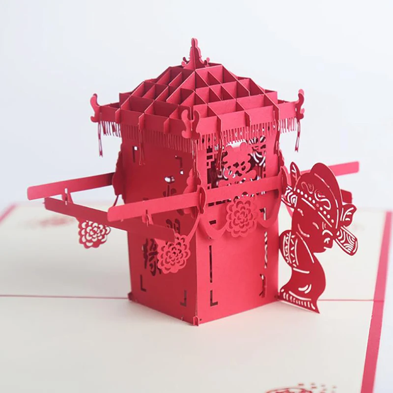 Свадебные лазерная резка карт конверт Почтовые открытки резные 3D Pop Up