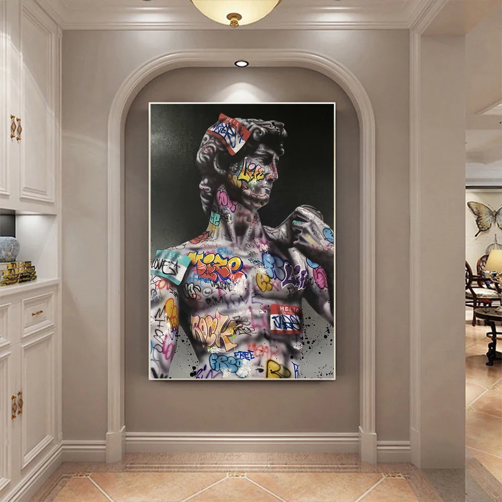 

Wall Art Posters and Prints Street Art David Sculpture Gaffiti Art David Canvas Art Paintings Pictures For Living Room