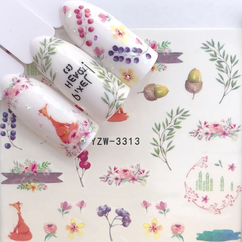 

1 Sheet Christmas Series Designs Nail Art Water Transfer Stickers DIY Nail Decoration Decal 2021 New Year Gift