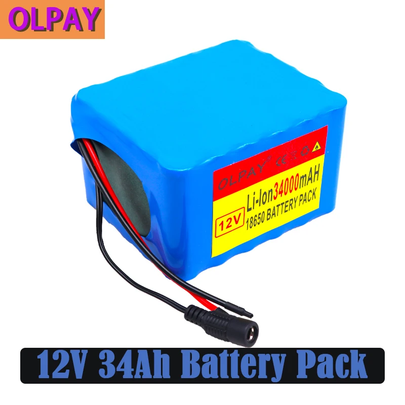 

12V 34Ah 3S12P 12.6V 34000mAh High-power Lithium Battery Pack for Inverter Xenon Lamp Solar Street Light Sightseeing Car