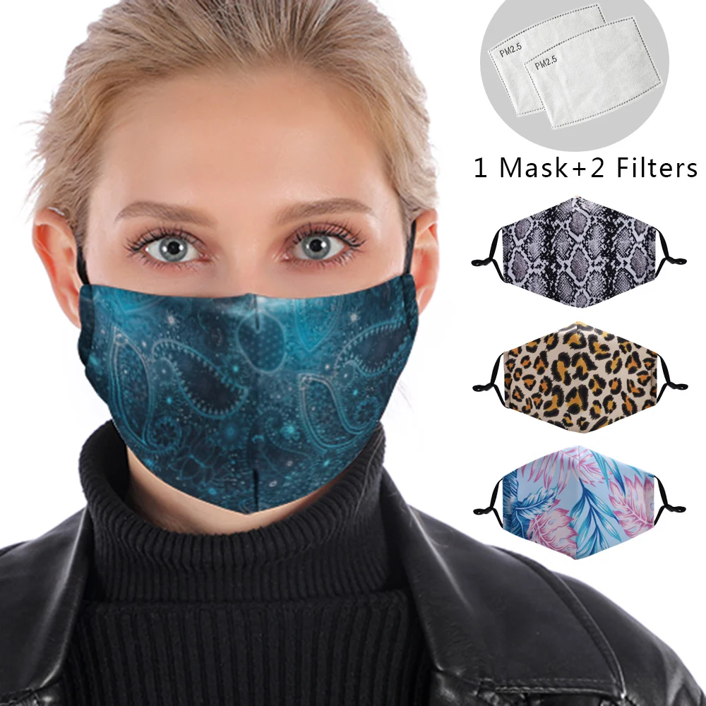 

Paisley Pattern Bandana Reusable Mouth Mask Washable Face Mask With Filter PM2.5 Windproof Mouth-muffle Bacteria Anti Flu Mask