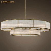 round luxury chandelier lighting led clear glass rod large pendant hanging light modern circle indoor lighting for living room
