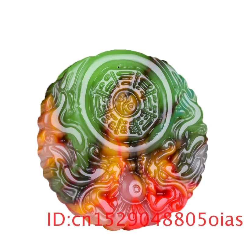 Ожерелье с подвеской в виде дракона из нефрита и природного цвета ювелирные