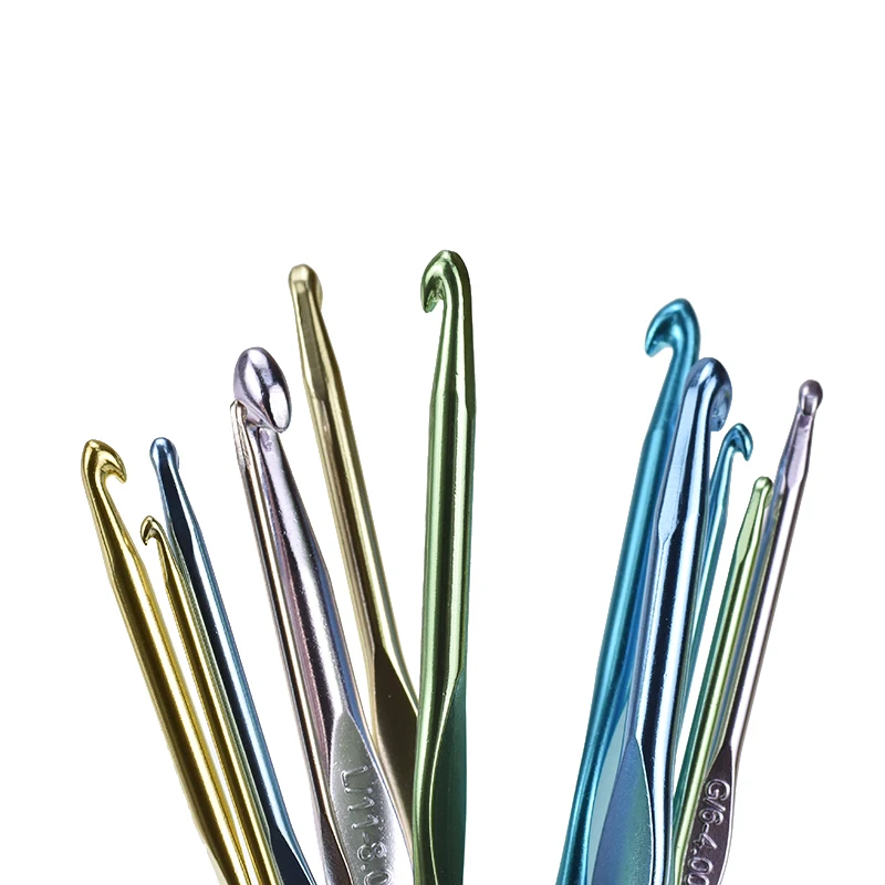 Набор из 12 алюминиевых вязальных крючков для вязания Швейные Спицы набор