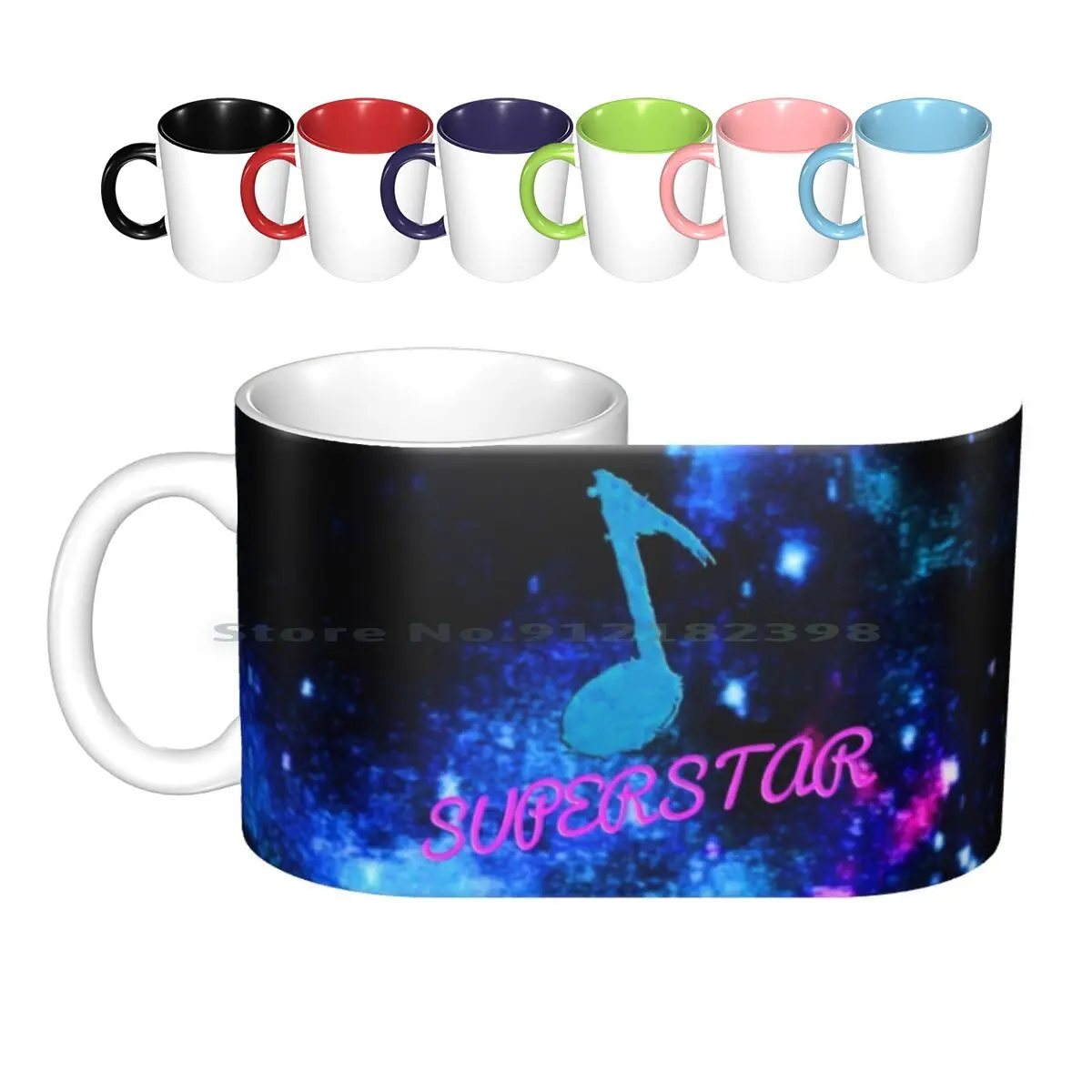 

Superstar Ceramic Mugs Coffee Cups Milk Tea Mug Music Star Superstar Space Creative Trending Vintage Gift Bottle Cup