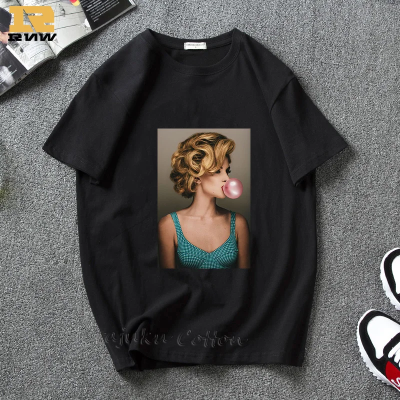 Мужская Радужная футболка Marilyn Monroe с рисунком жевательной резинки Женская