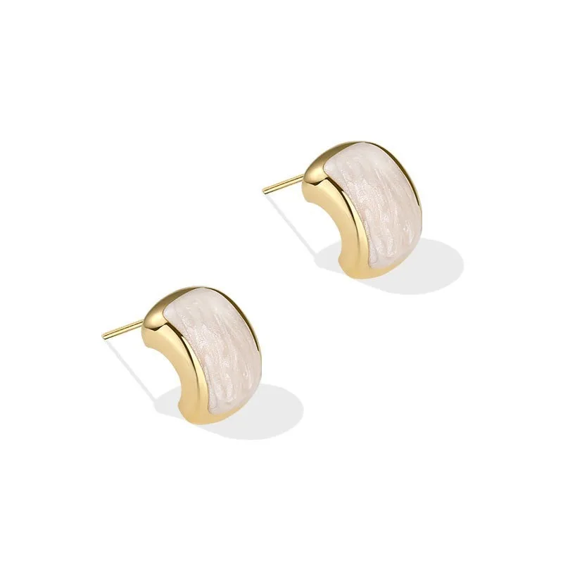 

2021 Оптовая Продажа корейские модные полукруглые масляные серьги темпераментные сетчатые красные ретро-серьги Модные женские серьги